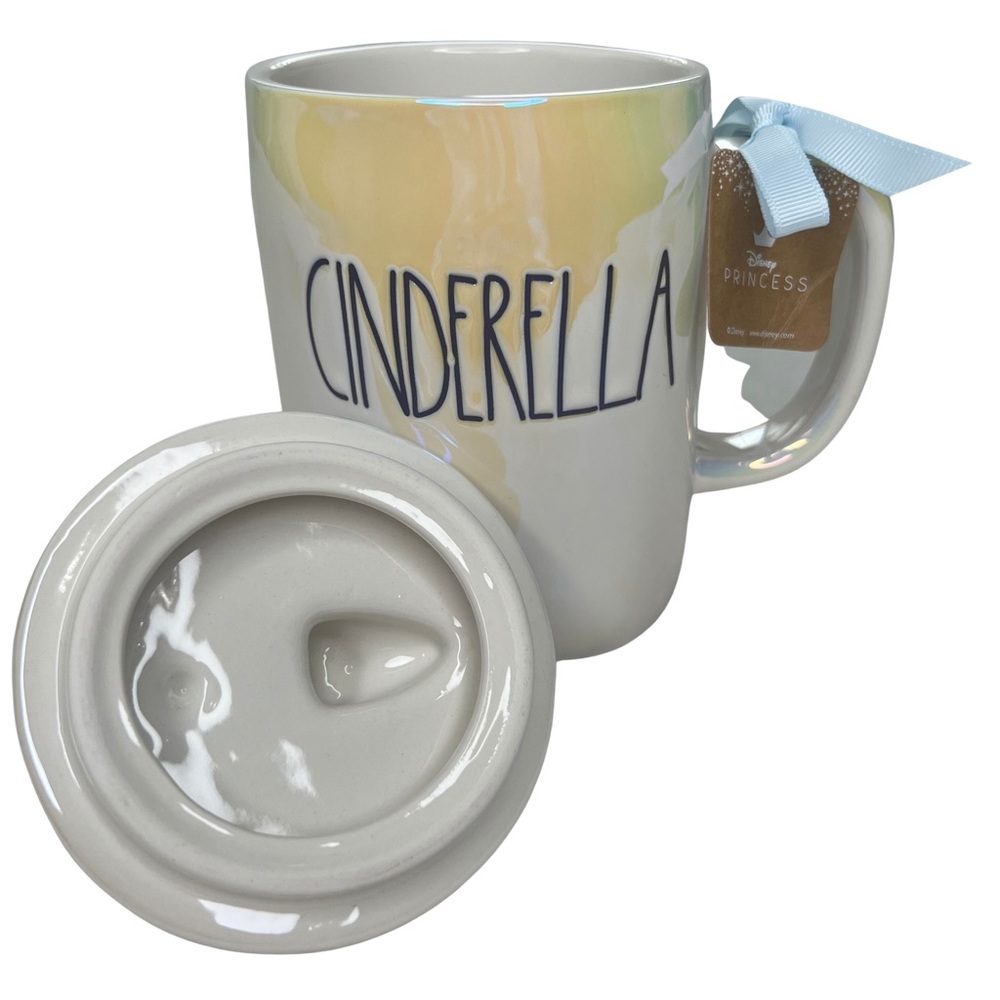 Rae Dunn Disney NEW CINDERELLA Mug Glass Slipper Iridescent Black LL Coffee Tea - Picture 9 of 17